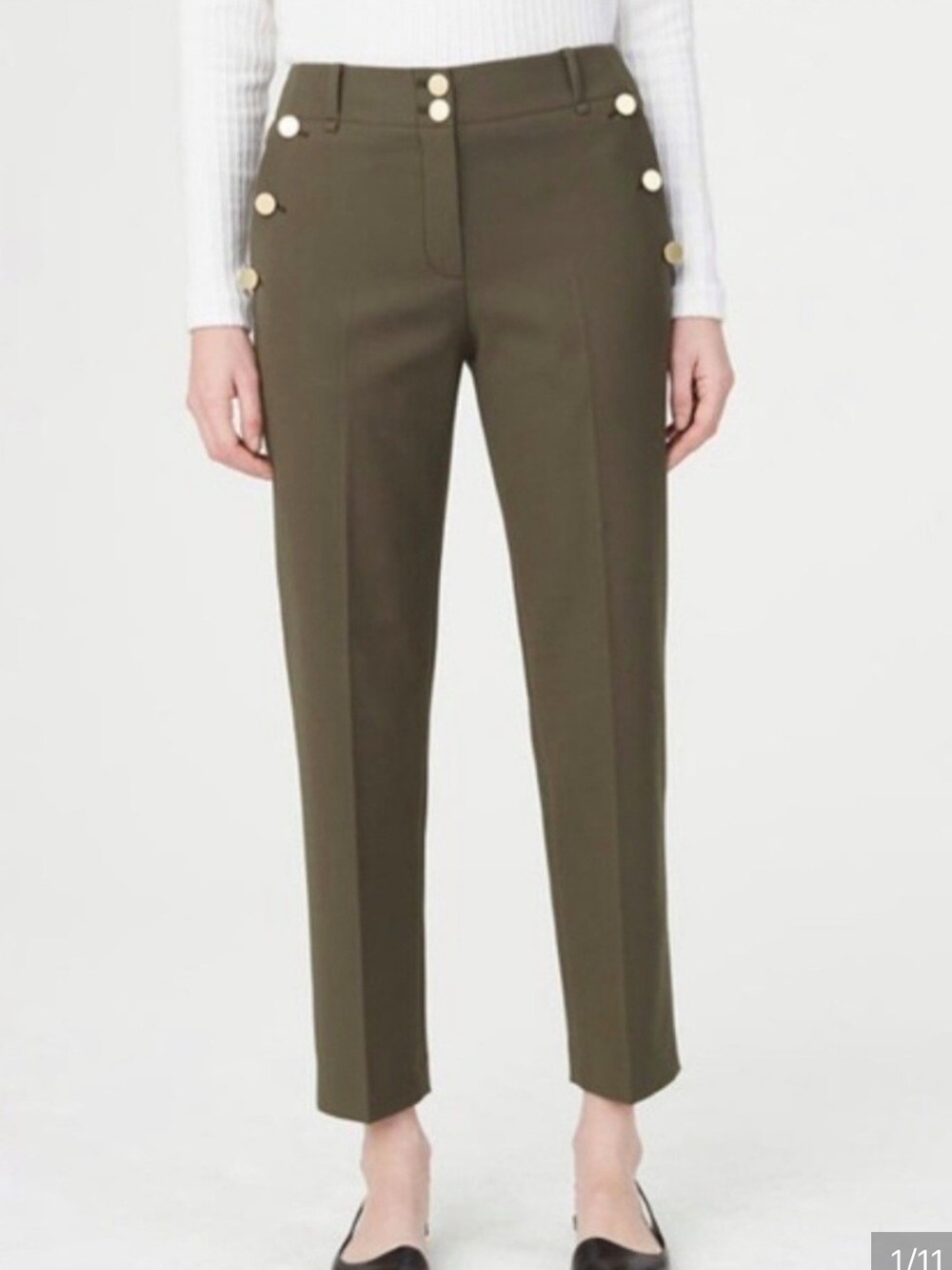 Club Monaco Byllie Olive Tailored Pants